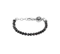 Armband DIESEL "Schmuck Edelstahl Armschmuck Beadarmband", schwarz (edelstahlfarben, schwarz), Armbänder, Damen, 20cm, Edelstahl, Armband, mit Achat (24718752-0) edelstahlfarben, schwarz