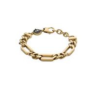 Armband DIESEL "Schmuck Edelstahl Armschmuck Panzerkette GOLD-TONE CHAIN", schwarz (gelbgoldfarben, schwarz), Armbänder, Damen, Edelstahl, Armband (55539130-0) gelbgoldfarben, schwarz