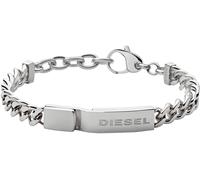 Armband DIESEL "Schmuck Edelstahl Armschmuck Panzerkette ID Armband Stacked", silber (edelstahlfarben), Armbänder, Herren, 23cm, Edelstahl, Armband (179118-0) edelstahlfarben