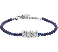 Armband DIESEL "Schmuck Geschenk Edelstahl Armschmuck Armkette FONT", blau (edelstahlfarben, blau, blau), Armbänder, Damen, 20,8cm, Edelstahl, Armband, mit Achat (31974549-0) edelstahlfarben, blau, bl