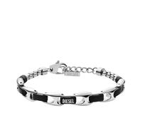 Armband DIESEL "Schmuck Geschenk Edelstahl Armschmuck METAMORPH", silber (edelstahlfarben, schwarz), Armbänder, Damen, 21cm, Edelstahl, Armband (58911954-0) edelstahlfarben, schwarz