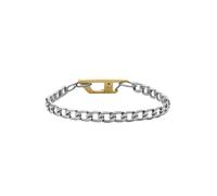 Armband DIESEL "Schmuck Geschenk Edelstahl Armschmuck Panzerkette", gold (edelstahlfarben, gelbgoldfarben), Armbänder, Damen, 21,5cm, Edelstahl, Armband (44470308-0) edelstahlfarben, gelbgoldfarben
