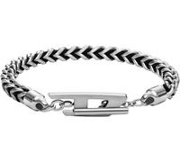 Armband DIESEL "Schmuck Geschenk Edelstahl Nylon Armschmuck CHAIN", schwarz (edelstahlfarben, schwarz), Armbänder, Damen, 22cm, Edelstahl Nylon, Edelstahl, Nylon, Armband (19026709-0) edelstahlfarben,