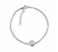 Armband DKENIZ "925/- Sterling Silber Solitär", silber (silber, weiß), Armbänder, Damen, 17cm + 3cm, Silber 925 (Sterlingsilber), glänzend, Armband (49648832-0) silber, weiß