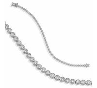 Armband DKENIZ "925/- Sterling Silber Tennisarmband", silber (silber, weiß), Armbänder, Damen, 18cm, Silber 925 (Sterlingsilber), glänzend, Armband (15950724-0) silber, weiß