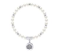 Armband Echte Süßwasser-Zuchtperlen halbrund 6-7 mm - 925er Silber - 18 cm