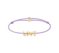 Armband ECHTZEIT "Schmuck Geschenk Edelstahl-Nylon-Armband Love Letters", gelbgoldfarben, lila, Armbänder, Damen, 21cm, Edelstahl Nylon, Edelstahl, Nylon, Armband (64639530-0) gelbgoldfarben, lila
