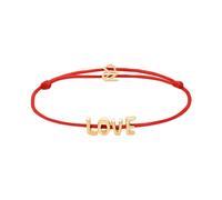 Armband ECHTZEIT "Schmuck Geschenk Edelstahl-Nylon-Armband Love Letters", gelbgoldfarben, rot, Armbänder, Damen, 21cm, Edelstahl Nylon, Edelstahl, Nylon, Armband (49865458-0) gelbgoldfarben, rot