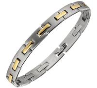 Armband Edelstahl bicolor teil matt 21 cm