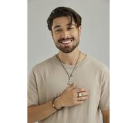 Armband Edelstahl Leder schwarz 23cm 41184440844382