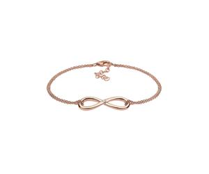 Armband ELLI DIAMONDS "Infinity Ewig Diamant (0.03 ct.) 925 Silber", rosa (rosegold, weiß), Armbänder, Damen, 20cm,mit Diamanten, Silber 925 (Sterlingsilber), Armband (347767-0) rosegold, weiß