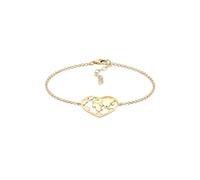 Armband ELLI "Globus Herz 925 Sterling Silber" Gr. 16, gold, Armbänder, Damen, 16cm, ohne Stein, Silber 925 (Sterlingsilber), Armband (85668106-16)