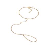 Elli Handkette Weiß 925 Silber, mit Kristallen von Swarovski® goldfarben Damen