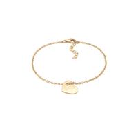 Armband ELLI "Herz Anhänger Symbol Liebe 925 Silber" Gr. 16, gold, Armbänder, Damen, 16cm,mit Steinen, Silber 925 (Sterlingsilber), Armband (56731532-16) gold