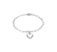 Elli, Armband Herz Liebe Glieder Oval Trend 925 Silber in silber, Schmuck für Damen Gr. 16 cm