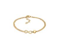 Elli Armband »Herz Unendlichkeit Infinity 925 Silber«, goldfarben