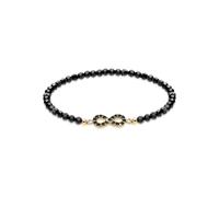 Armband ELLI "Infinity Glas Kristalle Schwarz 925 Sterling Silber vergoldet", schwarz, Armbänder, Damen, 19cm,mit Steinen, Silber 925 (Sterlingsilber), Armband (023324-0)