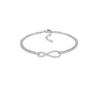 Armband ELLI "Infinity mit Kristallen von Swarovski925 Sterling Silber" Gr. 16, weiß, Armbänder, Damen, 16cm,mit Steinen, Silber 925 (Sterlingsilber), Armband (255249-16) weiß