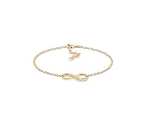 Armband ELLI "Infinity/Unendlichkeit mit Zirkonia 925 Silber", gold, Armbänder, Damen, 19cm,mit Steinen, Silber 925 (Sterlingsilber), Armband (482603-0) gold