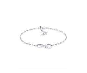 Armband ELLI "Infinity/Unendlichkeit mit Zirkonia 925 Silber" Gr. 16, weiß, Armbänder, Damen, 16cm,mit Steinen, Silber 925 (Sterlingsilber), Armband (459991-16) weiß