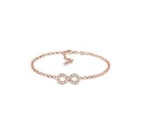 Armband ELLI "Infinity Weiß 925 Silber Rosegold, mit Kristallen von Swarovski" Gr. 16, rosegold, Armbänder, Damen, 16cm,mit Steinen, Silber 925 (Sterlingsilber), Armband (239104-16) rosegold