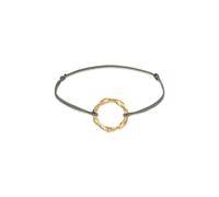 Armband ELLI "Kreis Design Grau Nylon 925 Sterling Silber vergoldet" Gr. 16, gold, Armbänder, Damen, 16cm, ohne Stein, Silber 925 (Sterlingsilber), Armband (45665038-16) gold