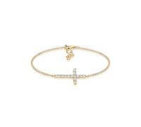 Elli Armband Damen Kreuz Motiv Schlicht mit Kristallen aus 925 Sterling Silber vergoldet