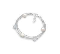 Elli Armband Damen Lagen-Look Kugel Weiß mit synthetischen Perlen in 925 Sterling Silber