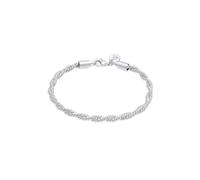 Elli PREMIUM, Armband Kordel Gedreht Elegant Basic 925 Silber in silber, Schmuck für Damen Gr. 16 cm