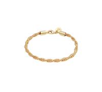 Elli PREMIUM, Armband Kordel Gedreht Elegant Basic 925 Silber in gold, Schmuck für Damen Gr. 18 cm