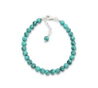 Armband ELLI "Türkis Edelstein Kugeln Howlith 925 Silber", blau (türkis), Armbänder, Damen, 20cm,mit Steinen, Silber 925 (Sterlingsilber), Armband (244933-0)