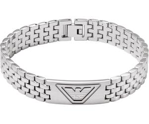 Armband EMPORIO ARMANI "Schmuck Geschenk Edelstahl Armschmuck Armkette", silber (edelstahlfarben), Armbänder, Damen, 21,8cm, Edelstahl, Armband (13895643-0) edelstahlfarben