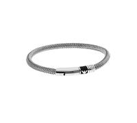 Armband EMPORIO ARMANI "Schmuck Geschenk Edelstahl Armschmuck", silber (schwarz, silberfarben), Armbänder, Damen, 19cm, Edelstahl, Armband (87633644-0) schwarz, silberfarben