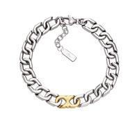 Armband EMPORIO ARMANI "Schmuck Geschenk Edelstahl", gold (edelstahlfarben, gelbgoldfarben), Armbänder, Damen, 22,3cm, Edelstahl, Armband (39306511-0) edelstahlfarben, gelbgoldfarben