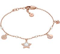 Armband EMPORIO ARMANI "Schmuck Geschenk Metall Armkette SENTIMENTAL Stern", rosa (roségoldfarben, weiß, perlmuttfarben, weiß), Armbänder, Damen, 19cm, Metall, Armband, mit Zirkonia (synth.), Perlmutt