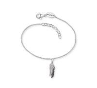 Armband ENGELSRUFER "Flügelduo", weiß (silberfarben, schwarz, kristallweiß, kristallweiß), Armbänder, Damen, 20cm, Silber 925 (Sterlingsilber), Armband Armkette, mit Zirkonia (synth.) (73150308-0) sil