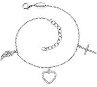 Armband ENGELSRUFER "Glaube Liebe & Hoffnung", silber (silberfarben, kristallweiß, kristallweiß), Armbänder, Damen, 20cm, Silber 925 (Sterlingsilber), Armband, Made in Germany - mit Zirkonia (synth.) 