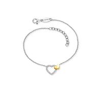 Armband ENGELSRUFER "Herzen Bicolor", gold (silberfarben, gelbgoldfarben, kristallweiß, kristallweiß), Armbänder, Mädchen, 20cm, Silber 925 (Sterlingsilber), Armband, Made in Germany - mit Zirkonia (s