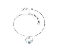 Armband ENGELSRUFER "Yin Yang Herz", blau (silberfarben, kristallweiß, blau, kristallweiß, blau), Armbänder, Damen, 20cm, Silber 925 (Sterlingsilber), Armband, Made in Germany - mit Zirkonia (synth.)