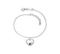 Armband ENGELSRUFER "Yin Yang Herz", schwarz (silberfarben, kristallweiß, schwarz, kristallweiß, schwarz), Armbänder, Damen, 20cm, Silber 925 (Sterlingsilber), Armband, Made in Germany - mit Zirkonia