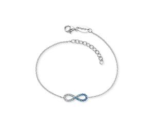 Armband ENGELSRUFER "Yin Yang Infinity Ocean Shade", silber (silberfarben, kristallweiß, aquablau, blau, hellblau, kristallweiß, aquablau, blau, hellblau), Armbänder, Damen, 20cm, Silber 925 (Sterling