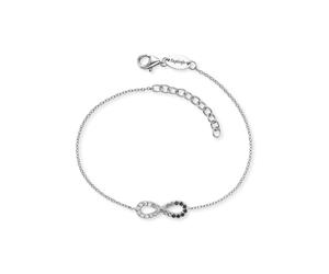 Armband ENGELSRUFER "Yin Yang Infinity Ocean Shade", silber (silberfarben, kristallweiß, dunkelgrau, schwarz, kristallweiß, dunkelgrau, schwarz), Armbänder, Damen, 20cm, Silber 925 (Sterlingsilber), A