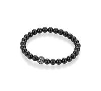 Armband FIRETTI "Schmuck Geschenk Armschmuck Armkette Edelstein Farbstein Achat", schwarz (schwarz, grau, schwarz, grau), Armbänder, Damen, 17cm, Materialmix, Armband, mit Achat und Kristallsteinen (5