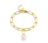 Armband FIRETTI "Schmuck Geschenk Armschmuck Armkette Perlenarmband", gold (gelbgoldfarben, weiß), Armbänder, Damen, 21cm, Perlen Silber 925 (Sterlingsilber), Perlen, Silber 925 (Sterlingsilber), Armb