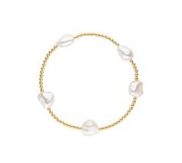 Armband FIRETTI "Schmuck Geschenk Armschmuck Armkette Perlenarmband", gold (gelbgoldfarben, weiß), Armbänder, Damen, 18cm, Perlen Silber 925 (Sterlingsilber), Perlen, Silber 925 (Sterlingsilber), Armb