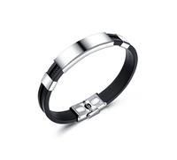 Armband FIRETTI "Schmuck Geschenk Armschmuck Armkette", schwarz (edelstahlfarben, schwarz), Armbänder, Herren, 21,5cm, Edelstahl Kautschuk, Edelstahl, Kautschuk, Armband (61518645-0)