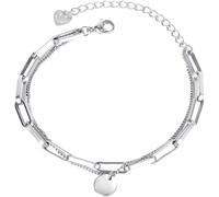 Armband FIRETTI "Schmuck Geschenk Edelstahl Armschmuck Ankerkettengliederung Plättchen", silber (edelstahlfarben), Armbänder, Damen, 22,5cm, Edelstahl, Armband (68752518-0) edelstahlfarben