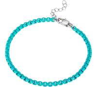 Armband FIRETTI "Schmuck Geschenk Edelstahl Armschmuck Armkette Venezianerkette Color", bunt (türkis, edelstahlfarben), Armbänder, 21cm, Edelstahl, Armband (55839841-0)