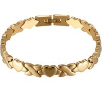 Armband FIRETTI "Schmuck Geschenk Edelstahl Armschmuck Gliederarmband X und Herz", gold (gelbgoldfarben), Armbänder, Damen, 19,8cm, Edelstahl, Armband (33829212-0) gelbgoldfarben