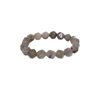 Armband FIRETTI "Schmuck Geschenk Facettschliff", grau (grau, grau), Armbänder, Damen, 18cm, Silikon Stein, Silikon, Stein, Armband, Made in Germany - mit Labradorit oder facettiertem Quarz (68866047-
